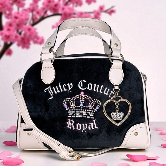 Juicy Couture Handbags - Juicy Couture Kingdom Bowler Black Liquorice Crystal Crossbody Bag Purse NWT